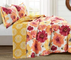 Leah Floral Reversible 3-Piece Quilt Set 27 Leah Floral Reversible 3-Piece Quilt Set -Northlight Sales Store 810553248 21