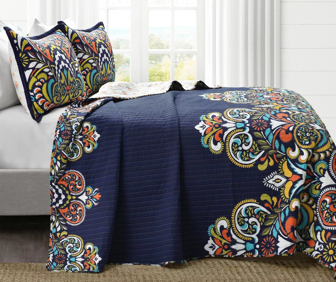 Clara Floral Reversible 3-Piece Quilt Set 21 Clara Floral Reversible 3-Piece Quilt Set - Image 19