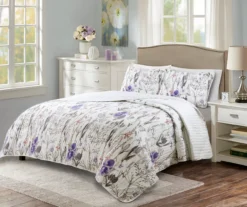 Adalia Floral Reversible 3-Piece Quilt Set -Northlight Sales Store 810553341 11