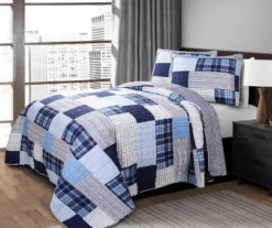 Greenville Plaid Patchwork Reversible 3-Piece Quilt Set -Northlight Sales Store 810553374 2