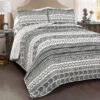 Hygge Black & White Geometric Reversible King 3-Piece Quilt Set 2 Hygge Black & White Geometric Reversible King 3-Piece Quilt Set -Northlight Sales Store 810553388 1