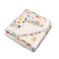 Pixie White & Gray Floral Fox Quilted Sherpa Throw, (50" X 60") -Northlight Sales Store 810553462 2