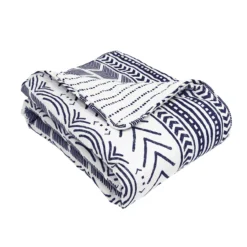 Hygge Navy & White Geometric Throw, (50" X 60") -Northlight Sales Store 810553464 21