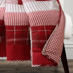 Greenville Red & White Plaid Patchwork Throw, (50" X 60") -Northlight Sales Store 810553467 1