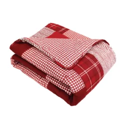 Greenville Red & White Plaid Patchwork Throw, (50" X 60") -Northlight Sales Store 810553467 31