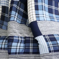 Greenville Navy & Blue Plaid Patchwork Throw, (50" X 60") -Northlight Sales Store 810553468 21