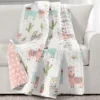 White & Pastel Llama Cactus Quilted Throw, (50" X 60") -Northlight Sales Store 810553473