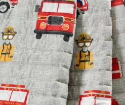 Gray & Red Fire Truck Quilted Throw, (50" X 60") -Northlight Sales Store 810553475 2