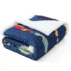 Navy Multicolor Race Cars Quilted Sherpa Throw, (50" X 60") 2 Navy Multicolor Race Cars Quilted Sherpa Throw, (50" X 60") -Northlight Sales Store 810553484 3