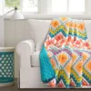Orange & Turquoise Geometric Boho Quilted Throw, (50" X 60") -Northlight Sales Store 810553493