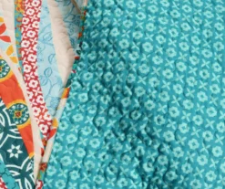 Turquoise & Orange Pattern Wave Hailey Quilted Throw, (50" X 60") -Northlight Sales Store 810553498 21