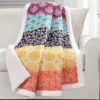 Bohemian Block Sherpa Throw, (50" X 60")