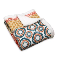Bohemian Block Sherpa Throw, (50" X 60") -Northlight Sales Store 810553508 1