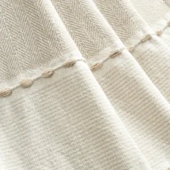 Beige Thread-Stripe Herringbone Tassel-Trim Throw, (50" X 60") -Northlight Sales Store 810553509 21