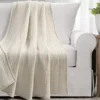 Kantha Beige & Off-White Stitch-Row Throw, (50" X 60") -Northlight Sales Store 810553513