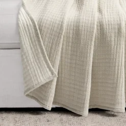 Kantha Beige & Off-White Stitch-Row Throw, (50" X 60") -Northlight Sales Store 810553513 21