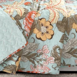 Blue & Yellow Floral Sydney Quilted Throw, (50" X 60") 14 Blue & Yellow Floral Sydney Quilted Throw, (50" X 60") -Northlight Sales Store 810553516 11
