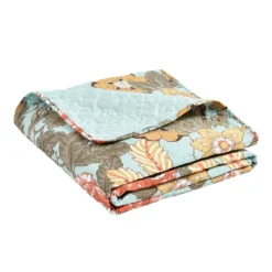 Blue & Yellow Floral Sydney Quilted Throw, (50" X 60") 12 Blue & Yellow Floral Sydney Quilted Throw, (50" X 60") -Northlight Sales Store 810553516 3