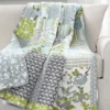 Blue & White Floral Patchwork Roesser Quilted Throw, (50" X 60") -Northlight Sales Store 810553517