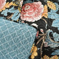 Black & Yellow Floral Sydney Quilted Throw, (50" X 60") 16 Black & Yellow Floral Sydney Quilted Throw, (50" X 60") -Northlight Sales Store 810553519 31