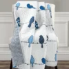Rowley White & Blue Birds Quilted Throw, (50" X 60") 2 Rowley White & Blue Birds Quilted Throw, (50" X 60") -Northlight Sales Store 810553520