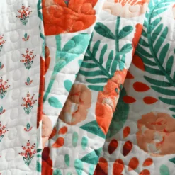 White & Red Poppy Garden Quilted Throw, (50" X 60") -Northlight Sales Store 810553523 11