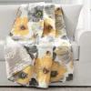 Leah Yellow & Gray Floral Quilted Throw, (50" X 60") 2 Leah Yellow & Gray Floral Quilted Throw, (50" X 60") -Northlight Sales Store 810553525