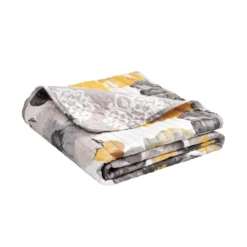 Leah Yellow & Gray Floral Quilted Throw, (50" X 60") -Northlight Sales Store 810553525 31