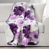 Leah White & Purple Floral Quilted Throw, (50" X 60") -Northlight Sales Store 810553528