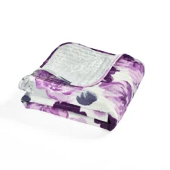 Leah White & Purple Floral Quilted Throw, (50" X 60") -Northlight Sales Store 810553528 41