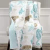 White & Blue Harbor Life Quilted Throw, (50" X 60") -Northlight Sales Store 810553534