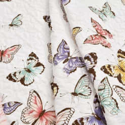 Pastel & Pink Flutter Butterfly Ruffle-Trim Quilted Throw, (50" X 60") -Northlight Sales Store 810553535 21