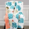 White, Blue & Coral Coastal Reef Quilted Throw, (50" X 60") -Northlight Sales Store 810553540
