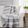 Farmhouse Gray & White Stripe Throw, (50" X 60")