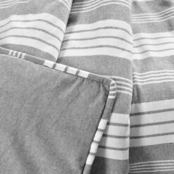 Farmhouse Gray & White Stripe Throw, (50" X 60") 9 Farmhouse Gray & White Stripe Throw, (50" X 60") -Northlight Sales Store 810553542 2