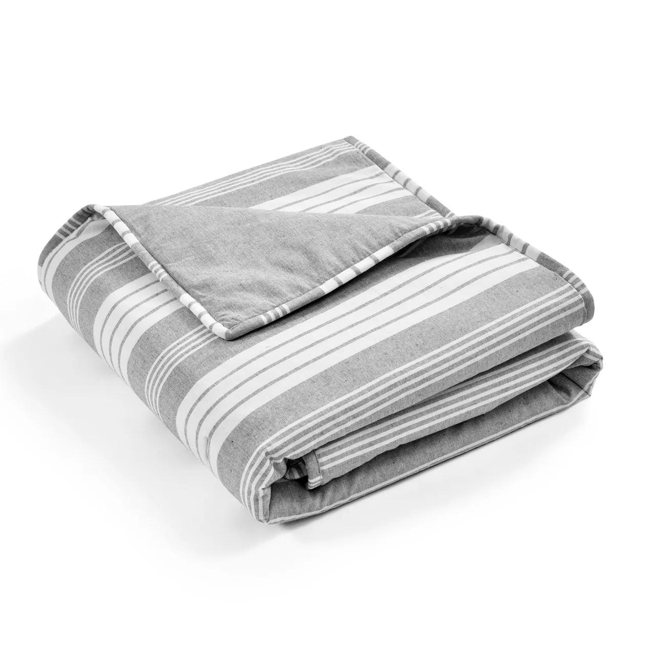 Farmhouse Gray & White Stripe Throw, (50" X 60") 6 Farmhouse Gray & White Stripe Throw, (50" X 60") - Image 4