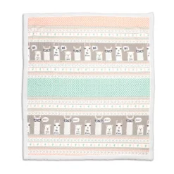 Gray & Turquoise Llama Stripe Quilted Sherpa Throw, (50" X 60") -Northlight Sales Store 810553545 2