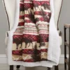 Red & Brown Holiday Lodge Sherpa Throw, (50" X 60") 2 Red & Brown Holiday Lodge Sherpa Throw, (50" X 60") -Northlight Sales Store 810553546