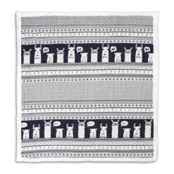 Navy & White Llama Stripe Quilted Sherpa Throw, (50" X 60") -Northlight Sales Store 810553548 2