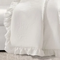 Reyna White Ruffle-Trim Crinkle Throw, (50" X 60") -Northlight Sales Store 810553549 11