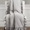 Reyna Light Gray Ruffle-Trim Crinkle Throw, (50" X 60") -Northlight Sales Store 810553551