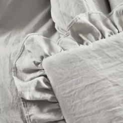 Reyna Light Gray Ruffle-Trim Crinkle Throw, (50" X 60") -Northlight Sales Store 810553551 21