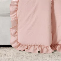 Reyna Blush Ruffle-Trim Crinkle Throw, (50" X 60") 9 Reyna Blush Ruffle-Trim Crinkle Throw, (50" X 60") -Northlight Sales Store 810553553 1