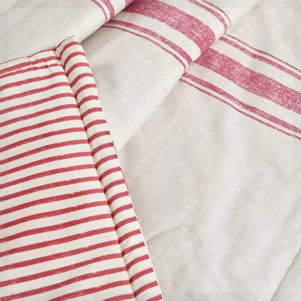 Farmhouse Beige & Red Stripe Throw, (50" X 60") 10 Farmhouse Beige & Red Stripe Throw, (50" X 60") - Image 8