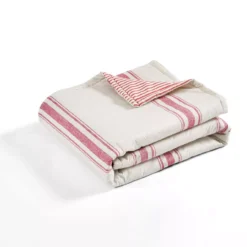Farmhouse Beige & Red Stripe Throw, (50" X 60") 19 Farmhouse Beige & Red Stripe Throw, (50" X 60") -Northlight Sales Store 810553558 41