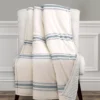 Farmhouse Beige & Blue Stripe Throw, (50" X 60") -Northlight Sales Store 810553559
