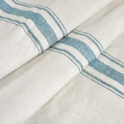 Farmhouse Beige & Blue Stripe Throw, (50" X 60") -Northlight Sales Store 810553559 2