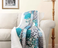 Briley Geometric Hexagon Quilted Sherpa Throw 10 Briley Geometric Hexagon Quilted Sherpa Throw -Northlight Sales Store 810553560