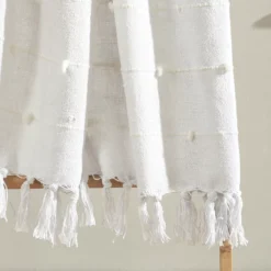 White Tufted Boho Tassel Throw -Northlight Sales Store 810553562 1
