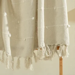 White Tufted Boho Tassel Throw -Northlight Sales Store 810553563 1